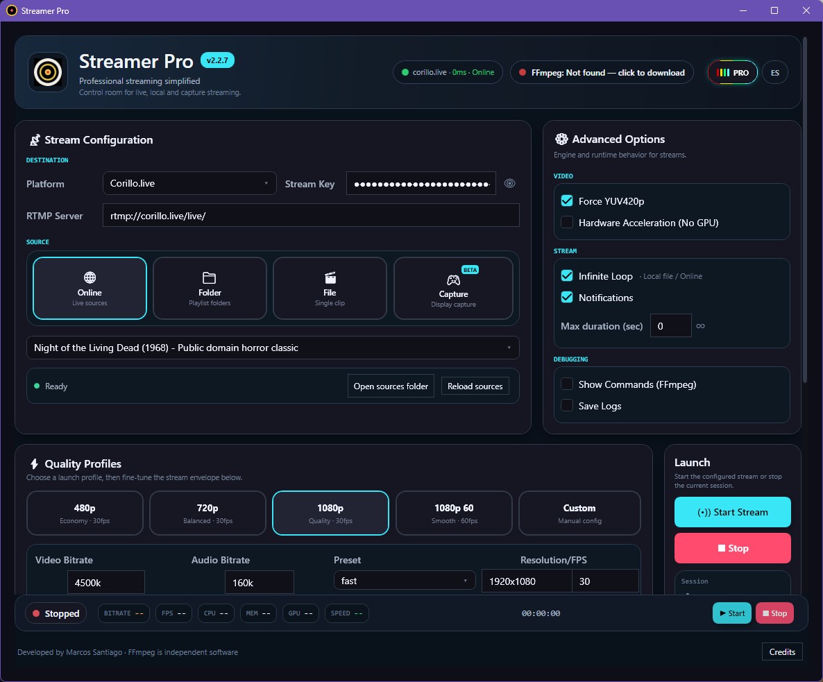 Streamer Pro — ARC mode